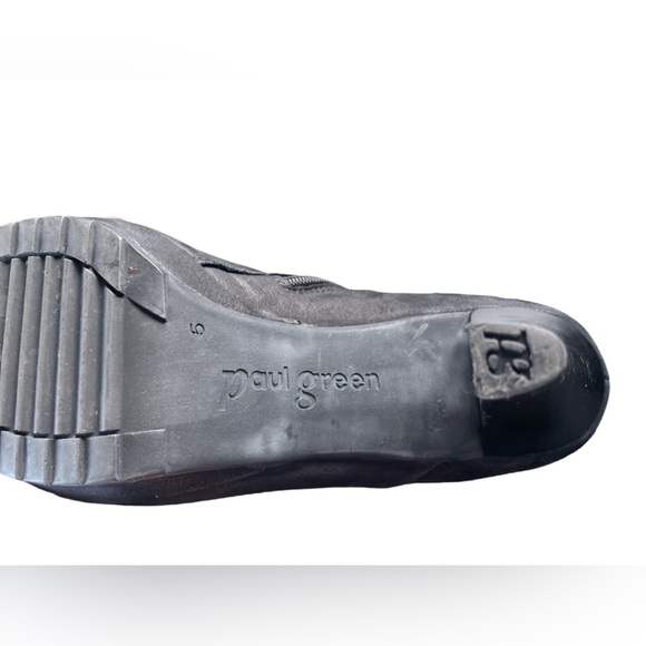 Paul Green Black Leather Zip Up Stacked Heel Ankle Boot, 7.5, Made in Austria - Picture 8 of 9